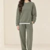 sweatshirt with metallic side zippers and matching trousers