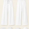Women's wide-leg trousers with an elasticated drawstring waistband peakshot view
